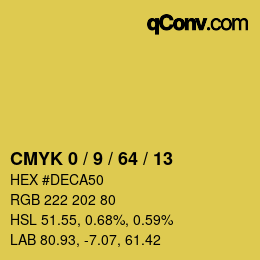 Código de color: CMYK 0 / 9 / 64 / 13 | qconv.com