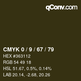 Color code: CMYK 0 / 9 / 67 / 79 | qconv.com