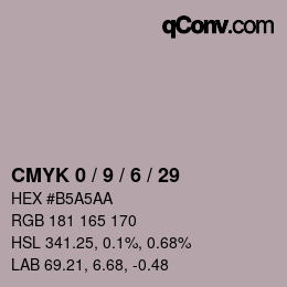 カラーコード: CMYK 0 / 9 / 6 / 29 | qconv.com