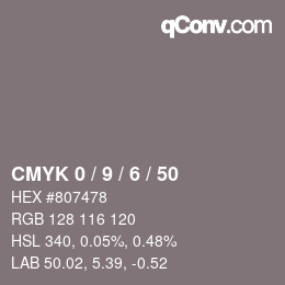 Color code: CMYK 0 / 9 / 6 / 50 | qconv.com