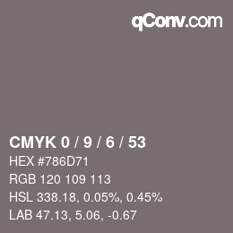 Color code: CMYK 0 / 9 / 6 / 53 | qconv.com