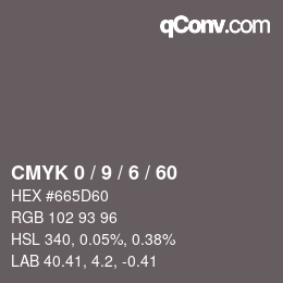 Color code: CMYK 0 / 9 / 6 / 60 | qconv.com