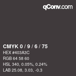 Color code: CMYK 0 / 9 / 6 / 75 | qconv.com