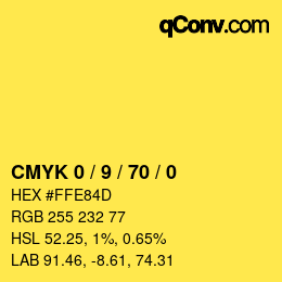 Color code: CMYK 0 / 9 / 70 / 0 | qconv.com
