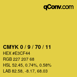 Color code: CMYK 0 / 9 / 70 / 11 | qconv.com