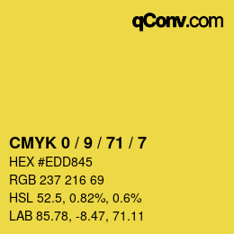Color code: CMYK 0 / 9 / 71 / 7 | qconv.com