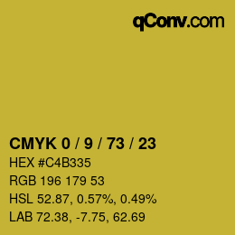 Color code: CMYK 0 / 9 / 73 / 23 | qconv.com