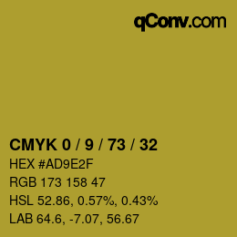Color code: CMYK 0 / 9 / 73 / 32 | qconv.com