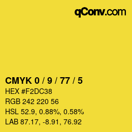 Color code: CMYK 0 / 9 / 77 / 5 | qconv.com
