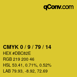 颜色代码: CMYK 0 / 9 / 79 / 14 | qconv.com