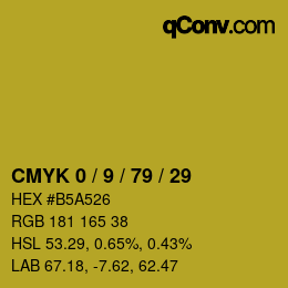 Color code: CMYK 0 / 9 / 79 / 29 | qconv.com
