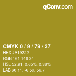 Color code: CMYK 0 / 9 / 79 / 37 | qconv.com