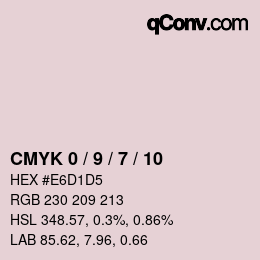 颜色代码: CMYK 0 / 9 / 7 / 10 | qconv.com
