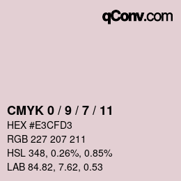 Color code: CMYK 0 / 9 / 7 / 11 | qconv.com