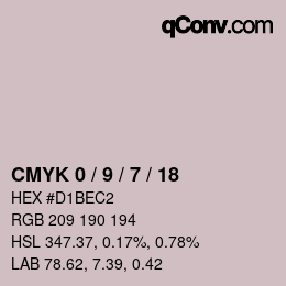 Color code: CMYK 0 / 9 / 7 / 18 | qconv.com