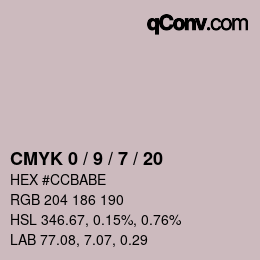 Color code: CMYK 0 / 9 / 7 / 20 | qconv.com