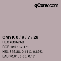 カラーコード: CMYK 0 / 9 / 7 / 28 | qconv.com