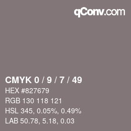 Color code: CMYK 0 / 9 / 7 / 49 | qconv.com