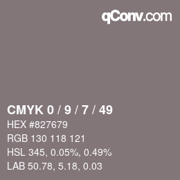 Color code: CMYK 0 / 9 / 7 / 49 | qconv.com