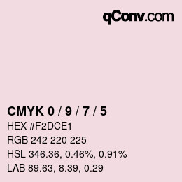 カラーコード: CMYK 0 / 9 / 7 / 5 | qconv.com