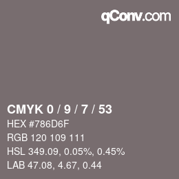 Color code: CMYK 0 / 9 / 7 / 53 | qconv.com