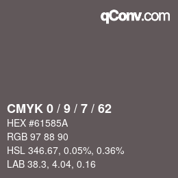 Color code: CMYK 0 / 9 / 7 / 62 | qconv.com