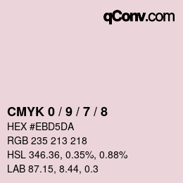 カラーコード: CMYK 0 / 9 / 7 / 8 | qconv.com