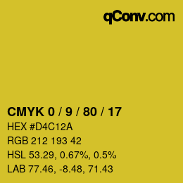 Color code: CMYK 0 / 9 / 80 / 17 | qconv.com