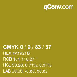Color code: CMYK 0 / 9 / 83 / 37 | qconv.com