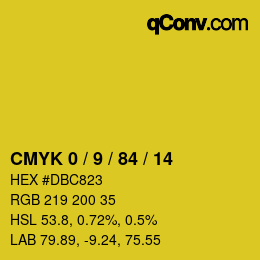 Color code: CMYK 0 / 9 / 84 / 14 | qconv.com