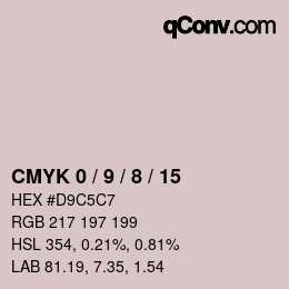 カラーコード: CMYK 0 / 9 / 8 / 15 | qconv.com