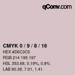 カラーコード: CMYK 0 / 9 / 8 / 16 | qconv.com