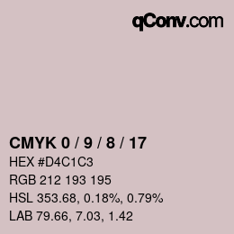 Color code: CMYK 0 / 9 / 8 / 17 | qconv.com
