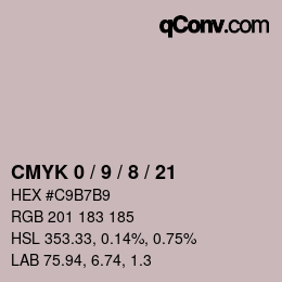 Color code: CMYK 0 / 9 / 8 / 21 | qconv.com