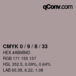 カラーコード: CMYK 0 / 9 / 8 / 33 | qconv.com