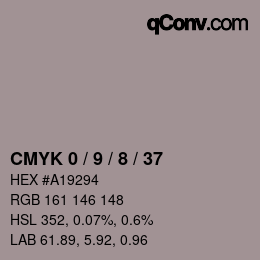 カラーコード: CMYK 0 / 9 / 8 / 37 | qconv.com