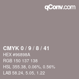 Color code: CMYK 0 / 9 / 8 / 41 | qconv.com