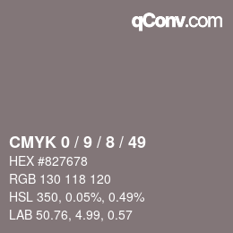 颜色代码: CMYK 0 / 9 / 8 / 49 | qconv.com