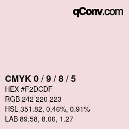 カラーコード: CMYK 0 / 9 / 8 / 5 | qconv.com