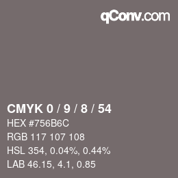 Color code: CMYK 0 / 9 / 8 / 54 | qconv.com