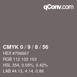 Color code: CMYK 0 / 9 / 8 / 56 | qconv.com