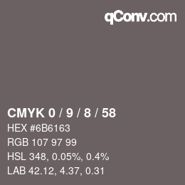 Color code: CMYK 0 / 9 / 8 / 58 | qconv.com