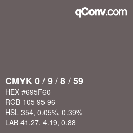 Color code: CMYK 0 / 9 / 8 / 59 | qconv.com