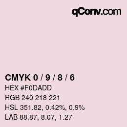 カラーコード: CMYK 0 / 9 / 8 / 6 | qconv.com
