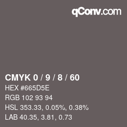 カラーコード: CMYK 0 / 9 / 8 / 60 | qconv.com