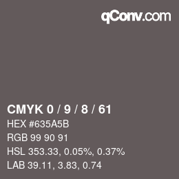 Color code: CMYK 0 / 9 / 8 / 61 | qconv.com