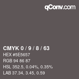 颜色代码: CMYK 0 / 9 / 8 / 63 | qconv.com