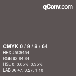 Color code: CMYK 0 / 9 / 8 / 64 | qconv.com