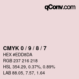 カラーコード: CMYK 0 / 9 / 8 / 7 | qconv.com