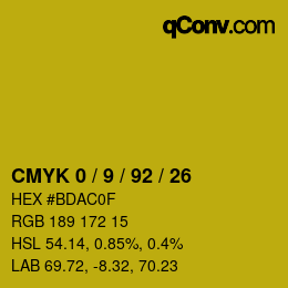 Color code: CMYK 0 / 9 / 92 / 26 | qconv.com
